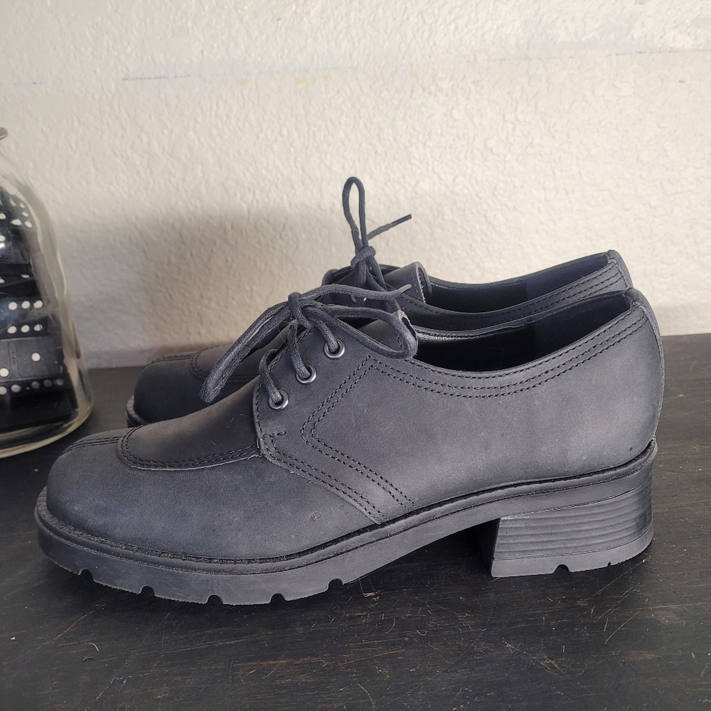 Apostrophe Ridge Black Leather Lace Up Shoes NWOB